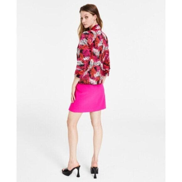 Bar III Women's Textured Hot Pink Crepe Pencil Mini Skirt NWT - Picture 3 of 7